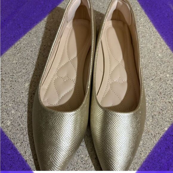 Shoes - Elegant Gold Women's Flats